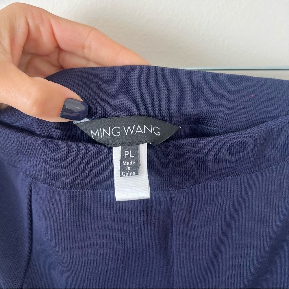 Ming Wang Straight Leg Knit Pull on Pants Navy Blue Size Large Petite - Picture 4 of 8